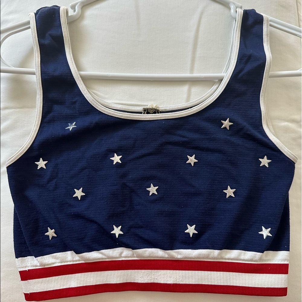 LF American Flag Crop Top